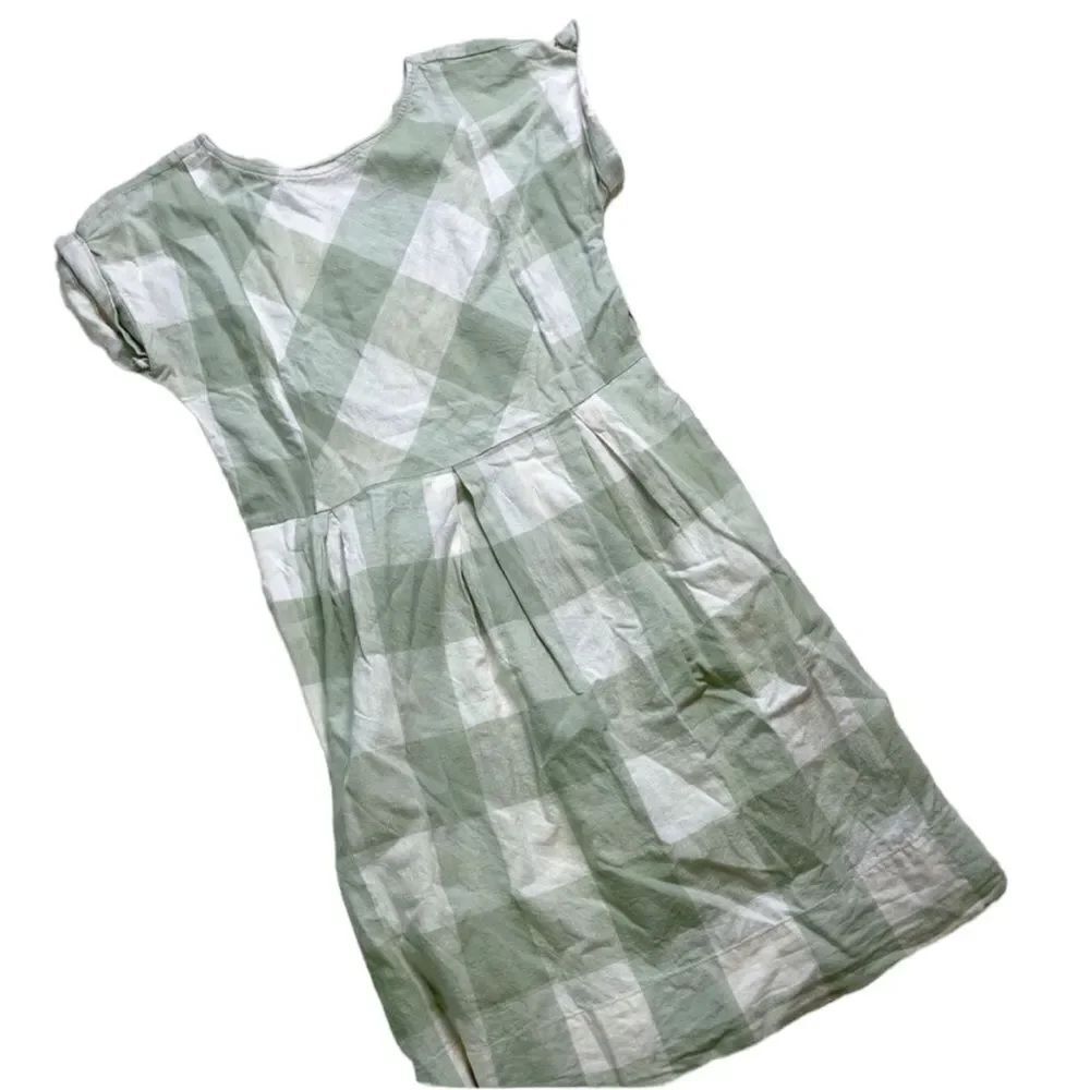 Peyton & Parker Green Checkered Plaid Short Sleeve Dress